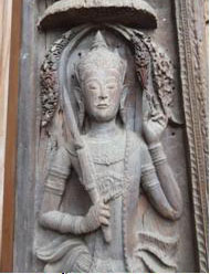 An artwork on the door frame at Phra Si Sun Petch in Ayutthaya province